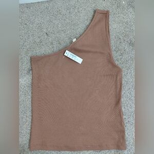 Maddewell Women Size M One-Shoulder Brown Top